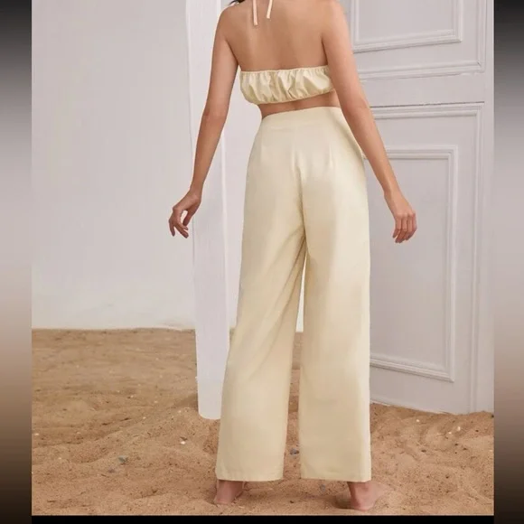 Crop Top & Wide Leg Pants Set - Picture 3 of 3